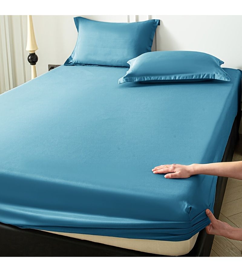 Twin Size Microfiber Fitted Sheet Peach Color Brushed Texture Solid Minimalist Bedding Machine Washable Breathable Warmth Comfortable Fits Most Bed Frames - Image 5