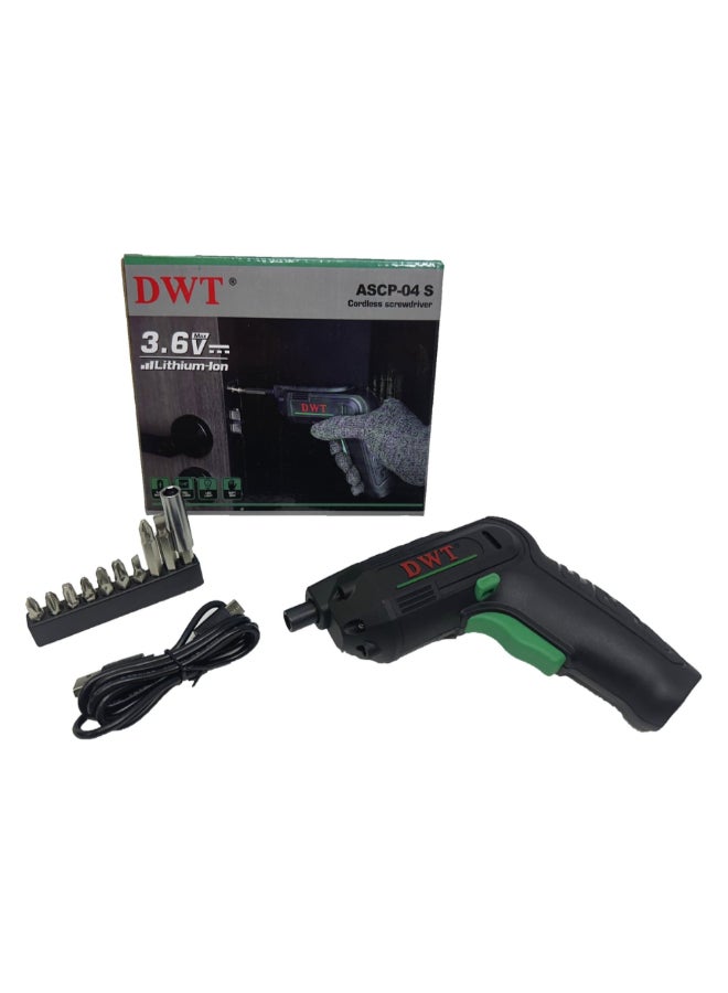 DWT 3.6V Rechargeable Cordless Screwdriver Black and Green 13.5 x 5 x 15.5 cm ASCP-04 S - Image 5