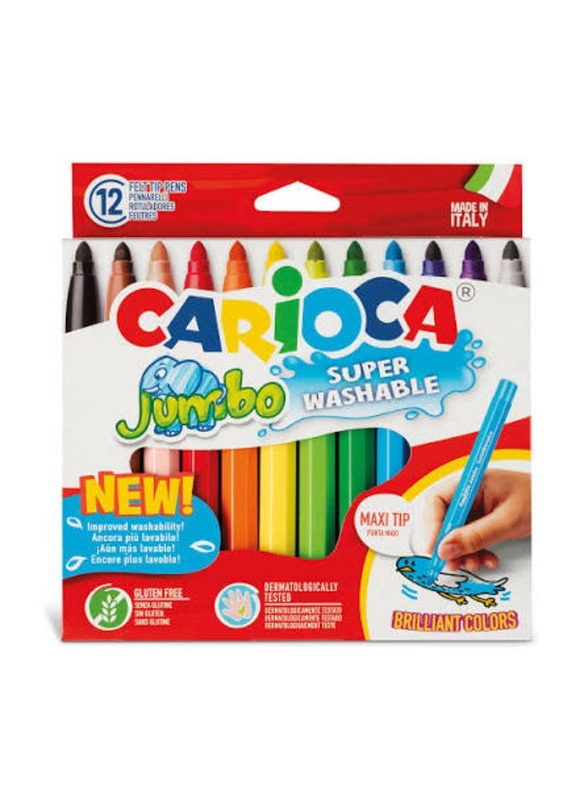 12 Jumbo Super Washable Colors Multicolour