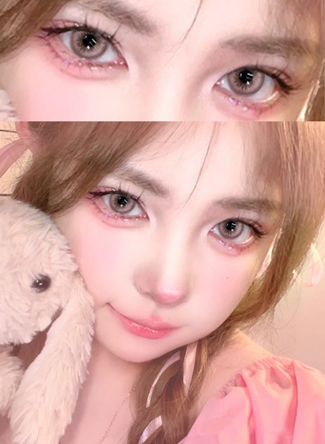 Mill creek Color Contact Lenses 14.2MM HEMA+NVP Lenses One Year of Usage Time 1 pair of 2 Pink Glasses - Image 2