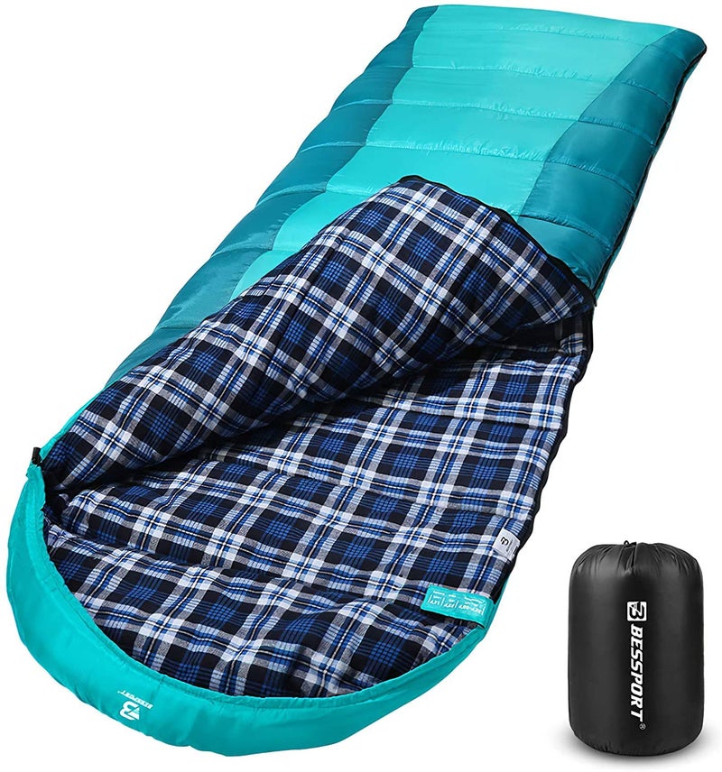 Bessport Sleeping Bag Winter Flannel Lined 18 32 Extreme 34 Season Warm Cool Weather Adult Sleeping Bags Large Lightweight Waterproof for Camping Backpacking Hiking