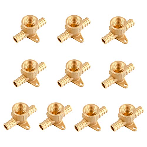 EFIELD 10 PCS EFIELD 1/2" Pex X 1/2" Pex X 1/2" Female NPT Drop-ear Tee, Barb Crimp Brass Pex Fittings, ASTM F1807,(PEX1807172) - Image 1