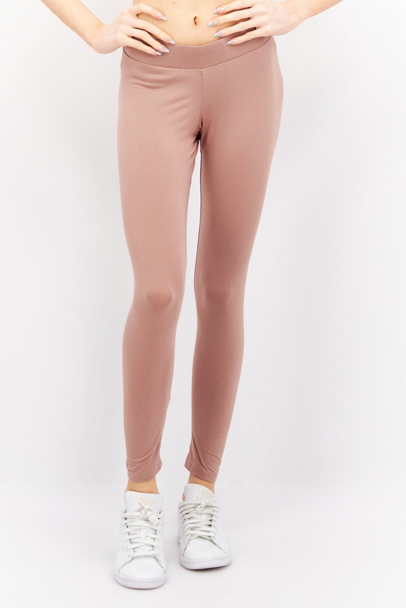 Etam Women Full Length Plain Legging, Mauve - Image 1