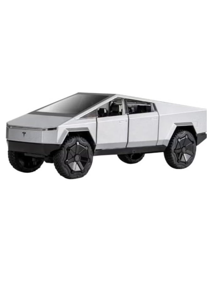 حديقة الألعاب محاكاة بمقياس ١:٣٢ لنموذج سيارة تسلا سايبرترك المصبوب | شاحنة بيك أب قابلة للسحب مع صوت وإضاءة | لعبة مصنوعة من السبائك المعدنية للأطفال والمتحمسين - Image 5