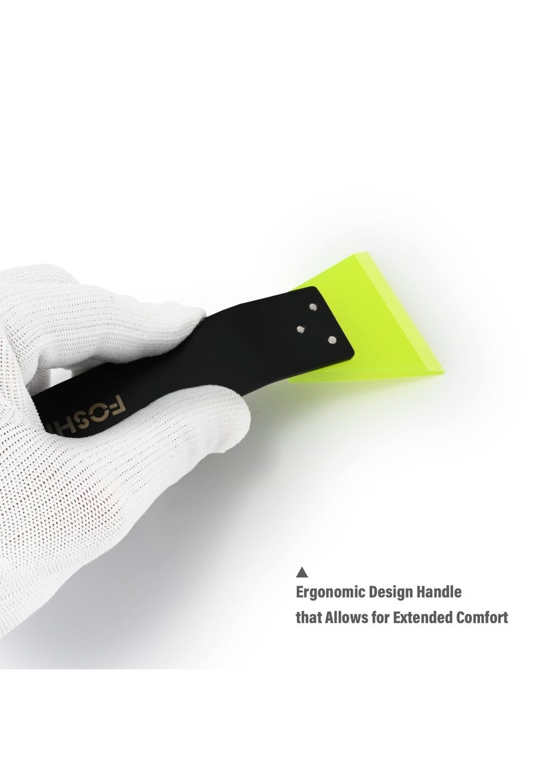 SYOSI 2 Pack Small Squeegee for Vinyl Vinyl Wrap Window Tint Kit Stainless Steel Handle Mini Squeegee for Mirror Shower Glass Door Window Car Glass Cleaning Car Light Bumper Car Wrap Wallpaper - Image 3