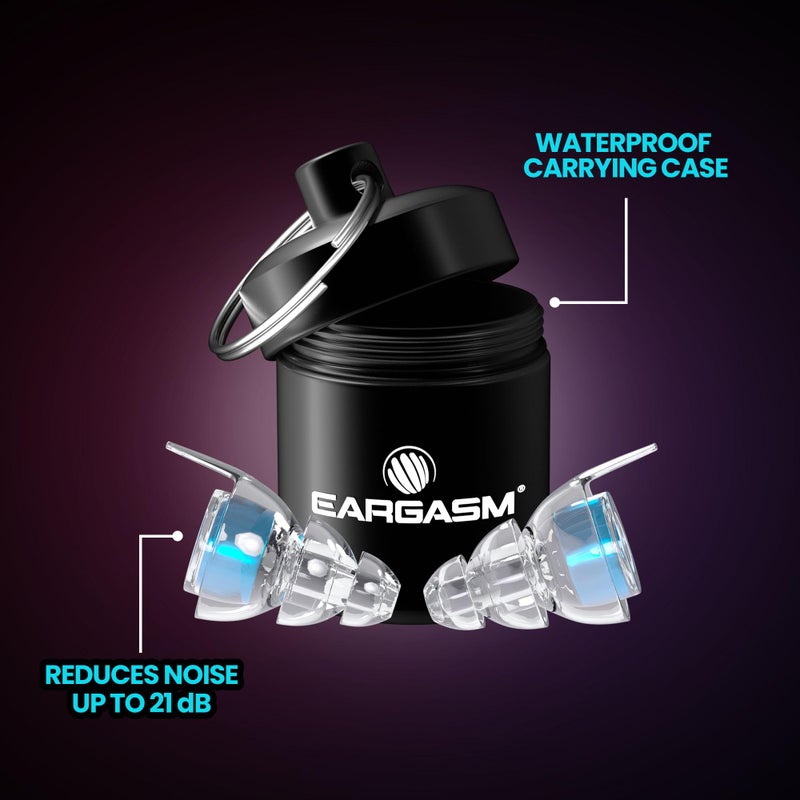 Eargasm Eargasm High Fidelity Earplugs with Blue Filters - Reusable Noise Reduction Hearing Protection Ear-Plugs with Carrying Case for Concerts, Festivals, Raves, Musicians, Live Music, Sporting Events  - Image 3