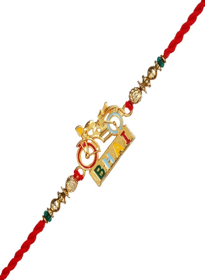 مصمم KamlaArt Bro Rakhi للأخ وBhabhi مع Ganesha Idol للوحة قيادة السيارة| راخي لبهية بهابهي| كيدز راخي | لومبا راخي لببهي | راخي للأخ والأخت - Image 1