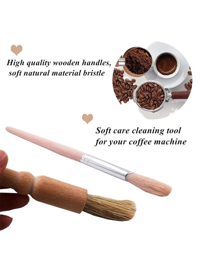 5 Pieces Coffee Brush Set Professional Espresso Brush Kit Include Wooden Coffee Grinder Machine Cleaning Brush and Nylon Espresso Brush for Coffee Machine Group Head - Image 3
