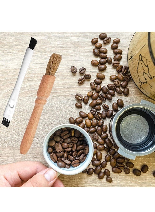 5 Pieces Coffee Brush Set Professional Espresso Brush Kit Include Wooden Coffee Grinder Machine Cleaning Brush and Nylon Espresso Brush for Coffee Machine Group Head - Image 4