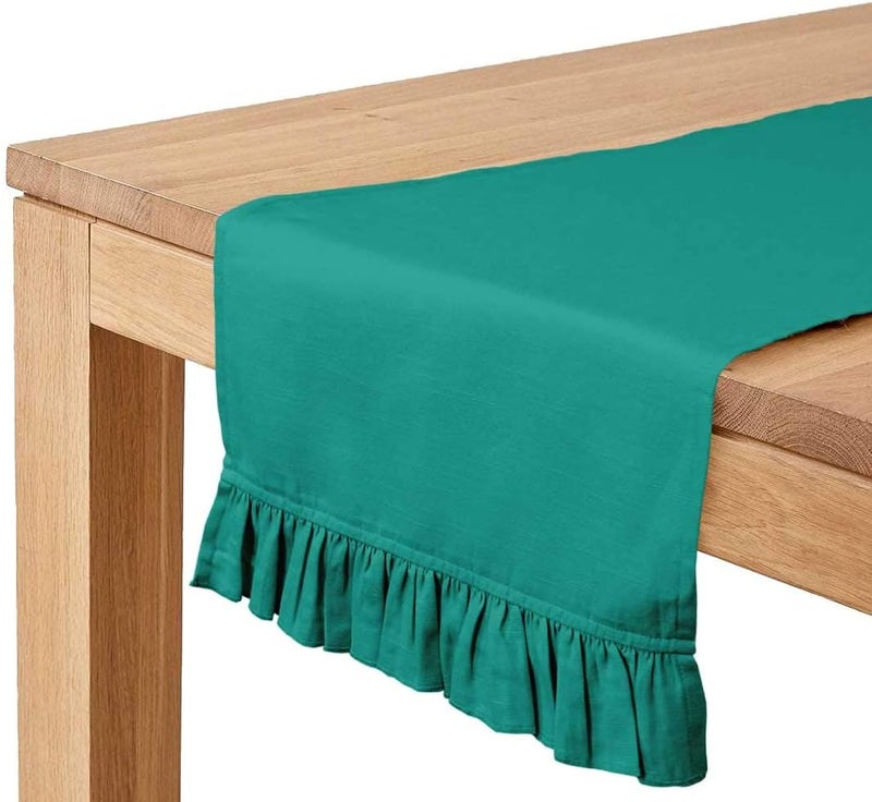 Vargottam Sea Green Home Décor Stylish Wedding Party Holiday Table Setting Décor Table Runner-14 x 48 Inch - Image 1