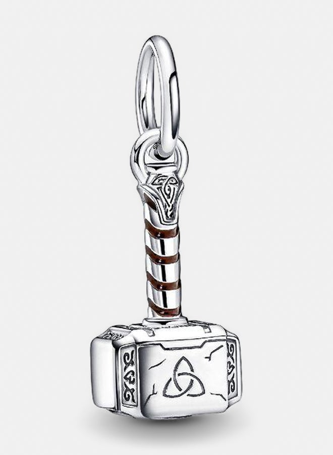 باندورا مطرقة Marvel Thors من الفضة الاسترليني المتدلية مع المينا البنية