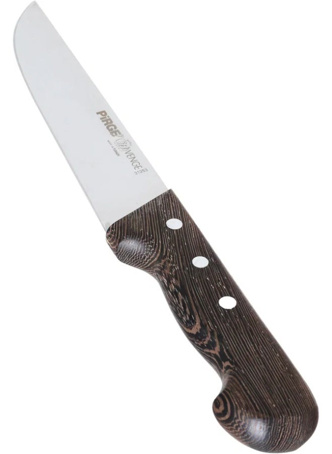 PiRGE Stainless Steel Slicing Knife, 7-inch, Wooden Handle - Silver Brown - Image 2