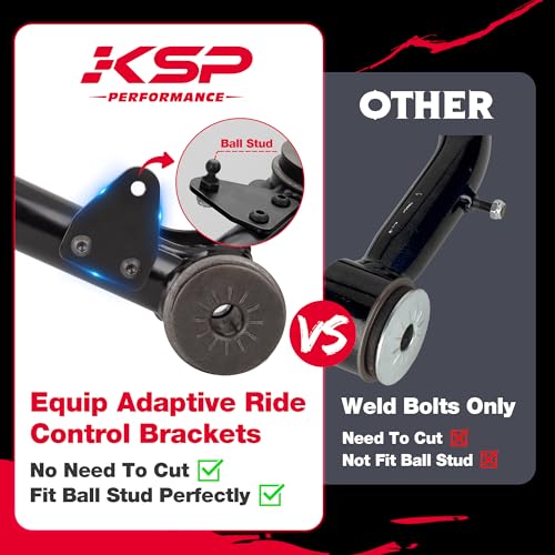 KSP PERFORMANCE KSP Front Upper Control Arms for 19-24 Chevy Silverado GMC Sierra 1500, 2-4" Front UCA with Ball Joints for 2019+ Silverado Sierra 1500, Adjustable Aftermarket Lift Suspension Arms with Rubber Bushing - Image 4