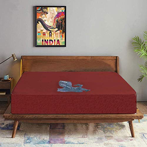 Trance Cotton Feel Terry Ultra Soft Waterproof Mattress Protector | Breathable - Hypoallergenic Mattresses Cover (72x72 inch | 6x6 feet, Maroon - Pack of 1) - Image 2