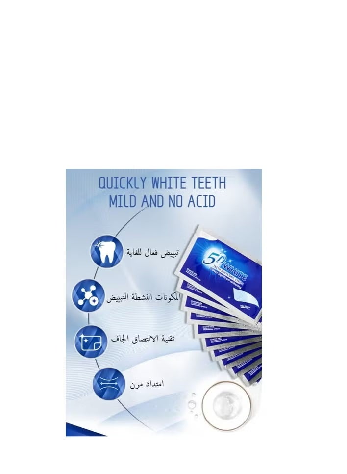 5 دي شرائح تبييض الأسنان البيضاء خماسية الأبعاد - 10-قطع - Image 3