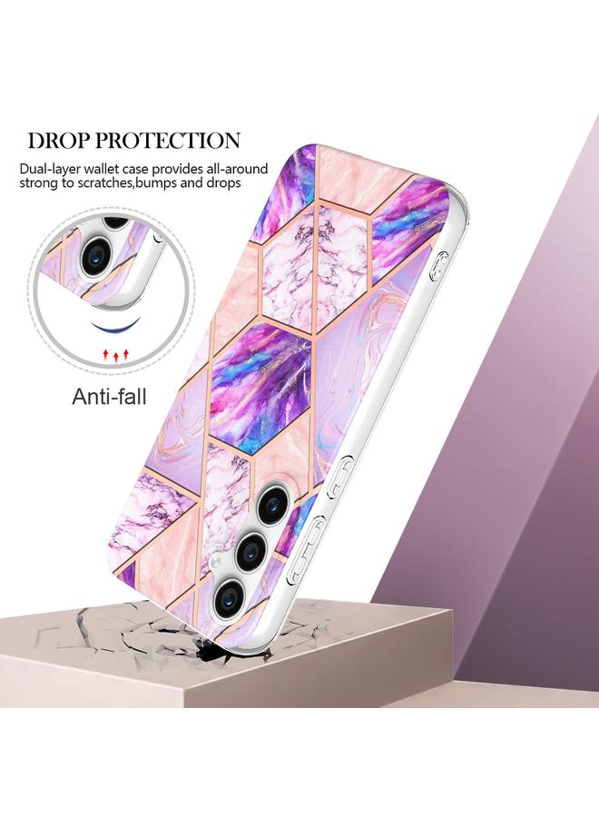 S-TOP Case For Samsung Galaxy S23 FE 5G Electroplating Splicing Marble TPU Phone Case - Image 3