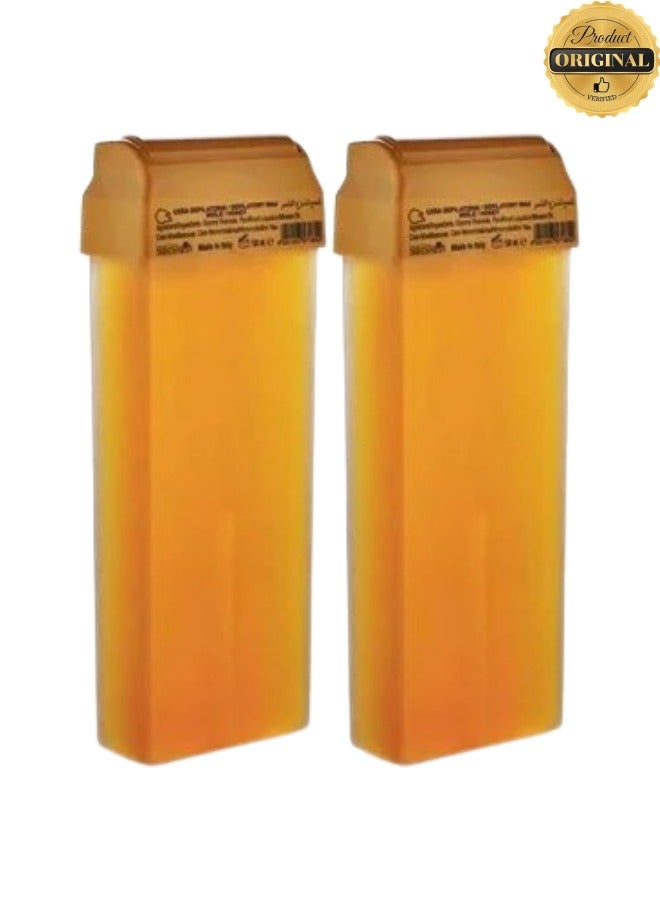 Spa System 2 Pieces Honey Depilatory Wax Refill Beige 100ml - Image 1