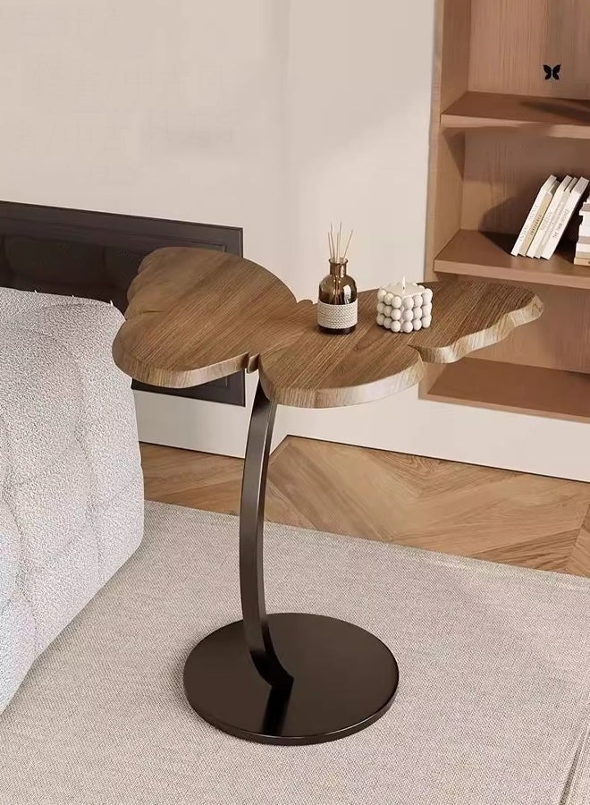 Spides C Shaped Couch Side Table Butterfly Shaped Desktop Design Sofa Side Table Sturdy Metal Frame End Table Modern Accent Space Saving Coffee Table for Living Room Bedroom Home Office and Corners - Image 1