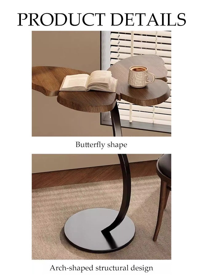 Spides C Shaped Couch Side Table Butterfly Shaped Desktop Design Sofa Side Table Sturdy Metal Frame End Table Modern Accent Space Saving Coffee Table for Living Room Bedroom Home Office and Corners - Image 2