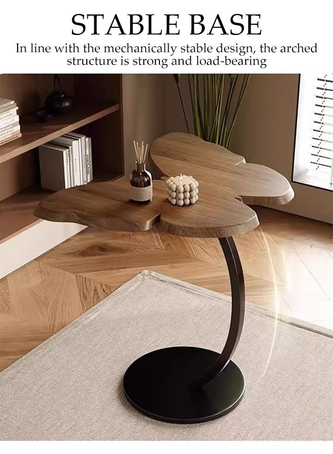 Spides C Shaped Couch Side Table Butterfly Shaped Desktop Design Sofa Side Table Sturdy Metal Frame End Table Modern Accent Space Saving Coffee Table for Living Room Bedroom Home Office and Corners - Image 3