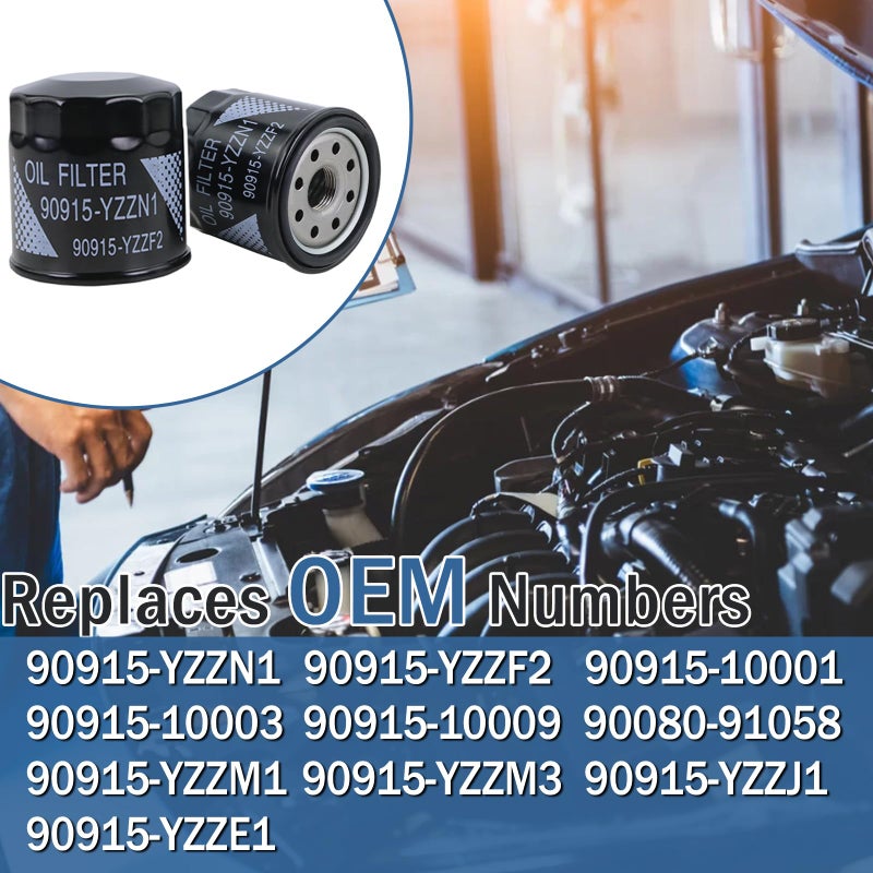 Kefly 90915-YZZF2 Engine Oil Filters 90915-YZZN1 Fits for Toyota RAV4 Camry Corolla Prius Highlander Avalon Lexus Replaces 90915-10009 90915-YZZE1 (2-Pack) - Image 2