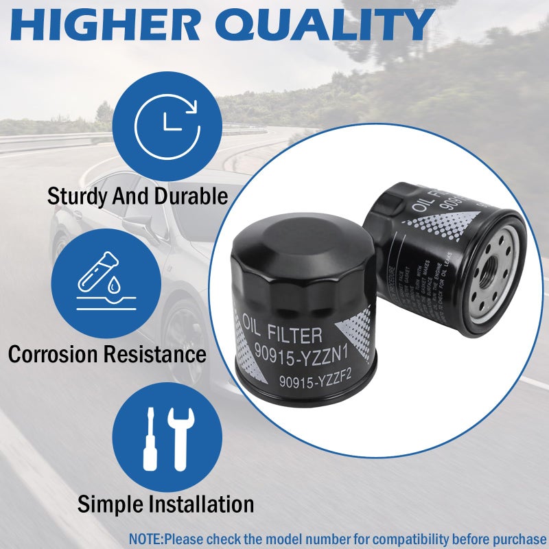 Kefly 90915-YZZF2 Engine Oil Filters 90915-YZZN1 Fits for Toyota RAV4 Camry Corolla Prius Highlander Avalon Lexus Replaces 90915-10009 90915-YZZE1 (2-Pack) - Image 4
