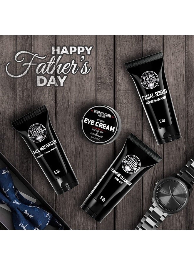 Viking Revolution Mens Facial Skin Care Kit - Includes Rejuvenating Face Moisturizer (5oz) Microdermabrasion Facial Scrub (5oz) Foaming Cleanser (5oz) Eye Cream (1oz) - Image 5