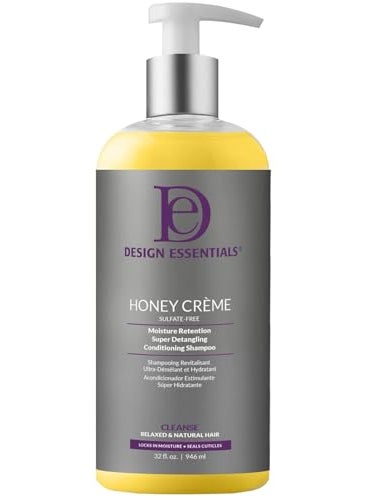 Design Essentials Design Essentials Honey Creme Moisture Retention Super Detangling Conditioning Shampoo, White, 32 Fl Oz (Pack of 1) 