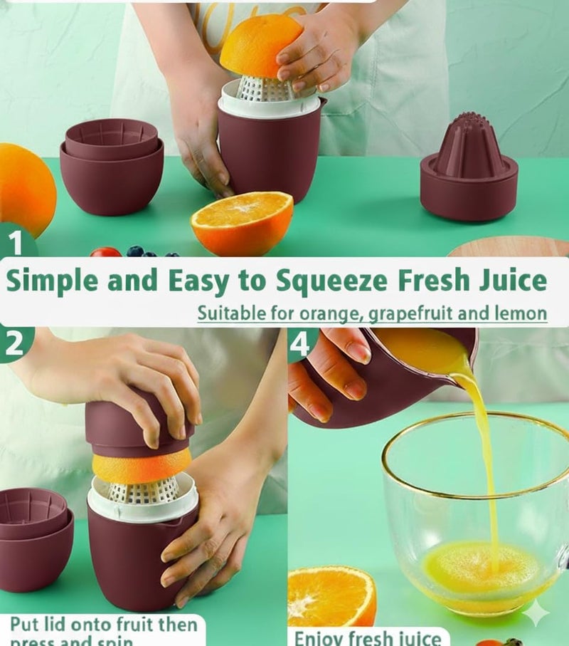 Machak Manual Hand Press Juicer | Manual citrus Juicer Orange Juicer Manual Juicer for fruits | Hand Press Juicer, Squeezer For Home | Pack Of 1 (Maroon) - Image 2