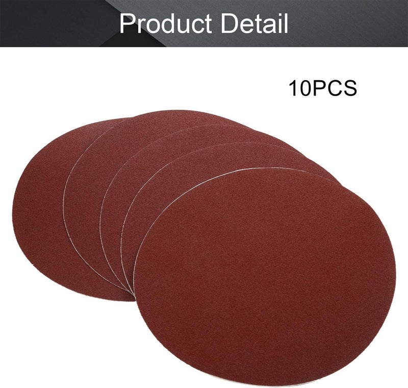 Utoolmart PSA Sanding Discs, 9-inch Self Stick Adhesive Back Sandpaper, 100 Grits No-Hole Aluminum Oxide Sanding Paper, for Random Orbital Sander, Wood, Metal Polishing, 10 Pcs - Image 4