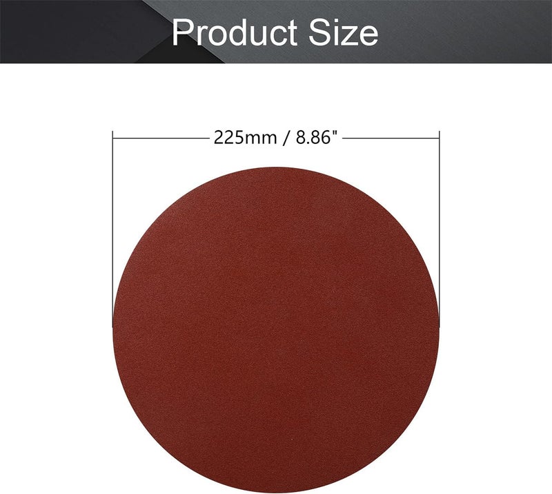 Utoolmart PSA Sanding Discs, 9-inch Self Stick Adhesive Back Sandpaper, 100 Grits No-Hole Aluminum Oxide Sanding Paper, for Random Orbital Sander, Wood, Metal Polishing, 10 Pcs - Image 2
