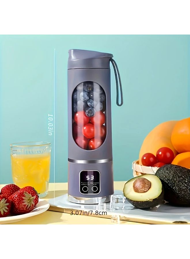Purple Portable Electric Juicer Cup USB Rechargeable Blender For Smoothies Travel - Image 1