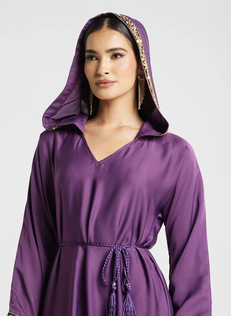 ARABIAN CLOSET Embroidered Hooded Abaya