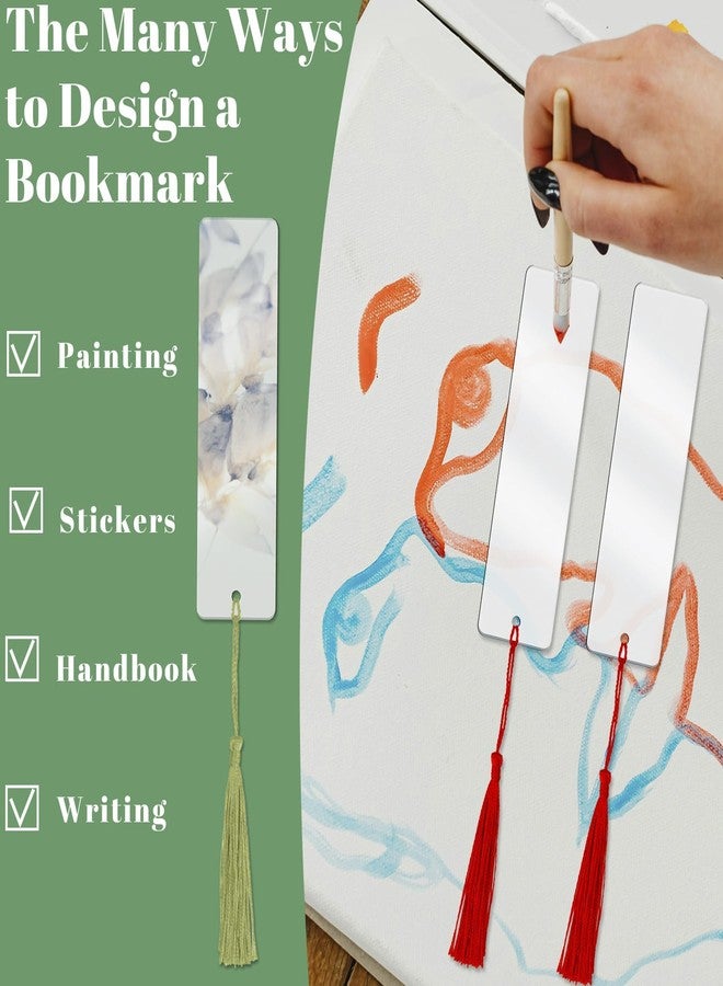 Abvsdu 60 PCS Acrylic Bookmark Blanks, Clear Acrylic DIY Blank Bookmarks with 60 Multi-Color Bookmark Tassels for DIY and Graduation Gift Tag Decoration - Image 5
