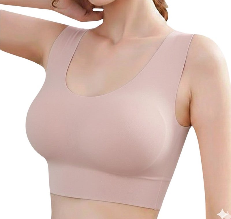 karma® Women Comfort Soft Padded Bra - Rose Pink - Image 1