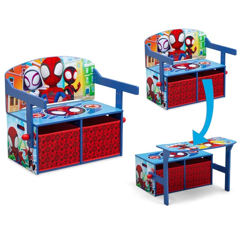Delta CHILDREN Delta Children Kids Convertible Activity Bench Greenguard Gold Certified Marvel Spidey and His Amazing Friends 