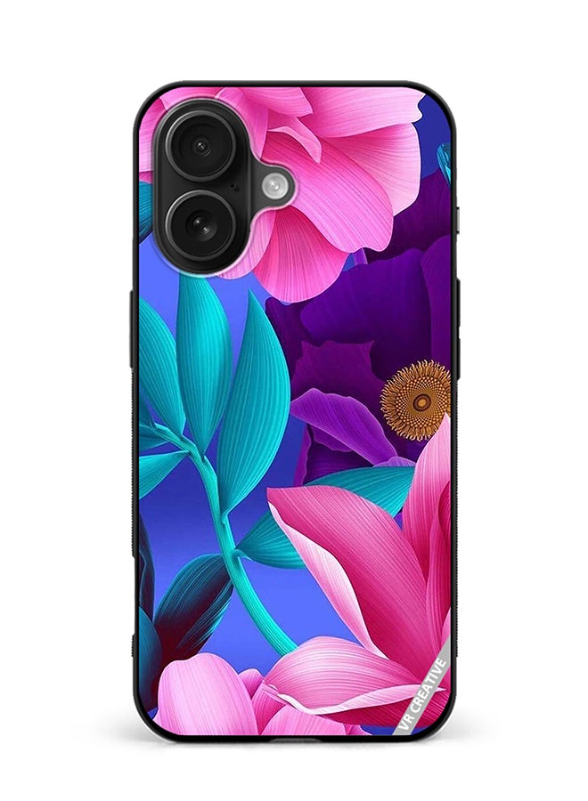 VR CREATIVE Protective Case Cover For Apple iPhone 16 Plus Flower Design Multicolour