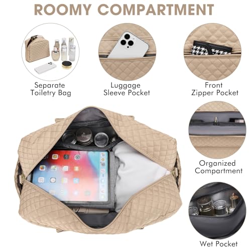 LUOCIP Travel Duffle Bag Weekender for Women - Carry-On Overnight Bag Personal Item Bag with Shoe Compartment & Wet Pocket Large Weekend Tote Bags with Toiletry Bag Hospital Bags for Labor and Delivery - Image 4