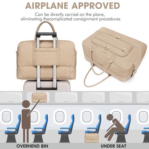 LUOCIP Travel Duffle Bag Weekender for Women - Carry-On Overnight Bag Personal Item Bag with Shoe Compartment & Wet Pocket Large Weekend Tote Bags with Toiletry Bag Hospital Bags for Labor and Delivery - Image 5