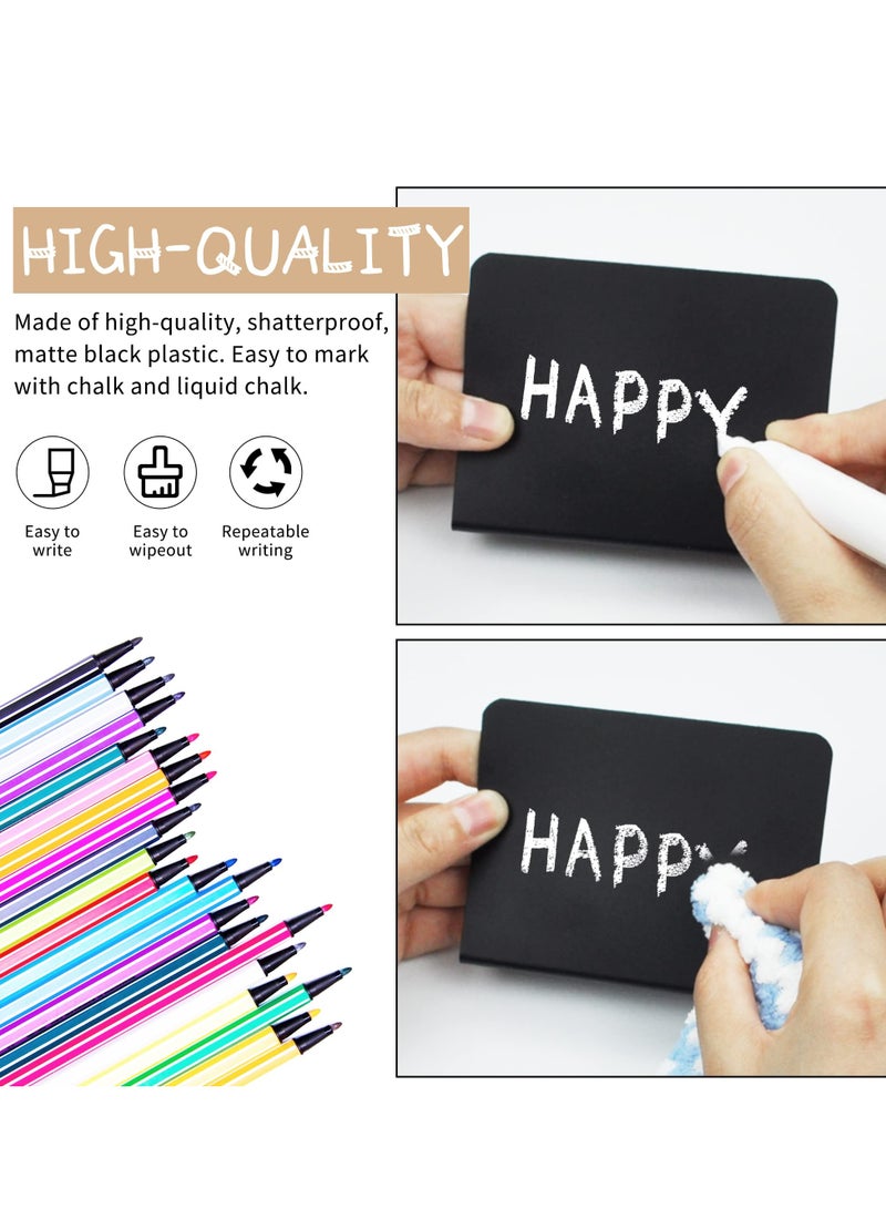 Mini Chalkboard Signs, 15 Pack Small Rectangle Chalkboard Signs with Stand, Reserved Signs for Tables, Display Blackboards Message Board for Food, Pricetags, Weddings, Parties, Bakery, 4 X 3 Inch - Image 5