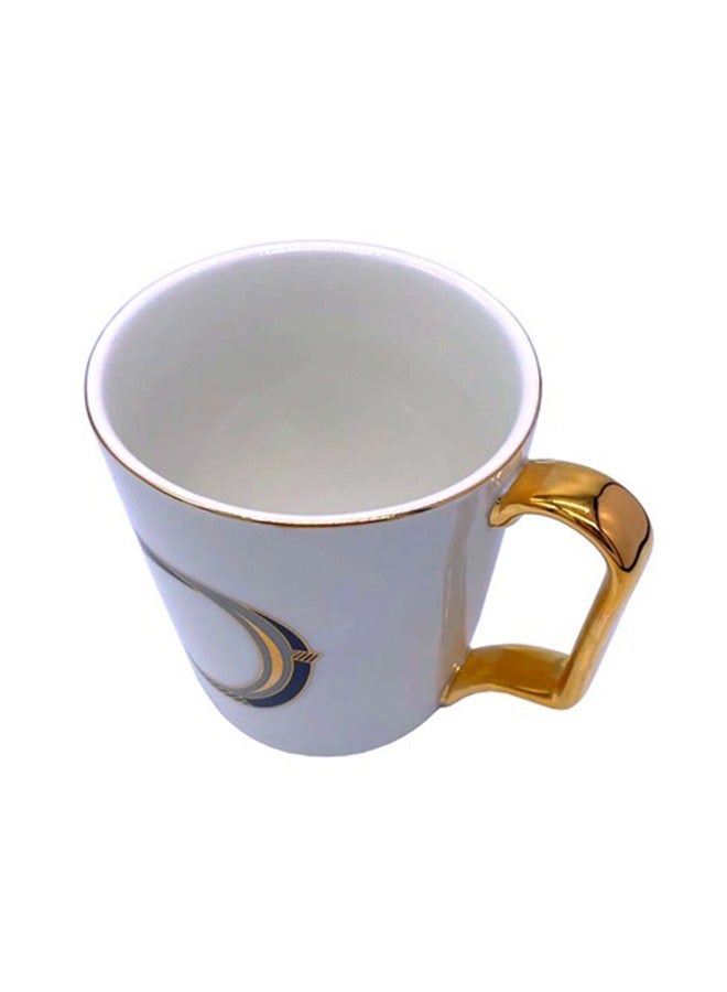 Ceramic Coffee Mug Printed Porcelain Mug Cup with Gold Handle - Image 3