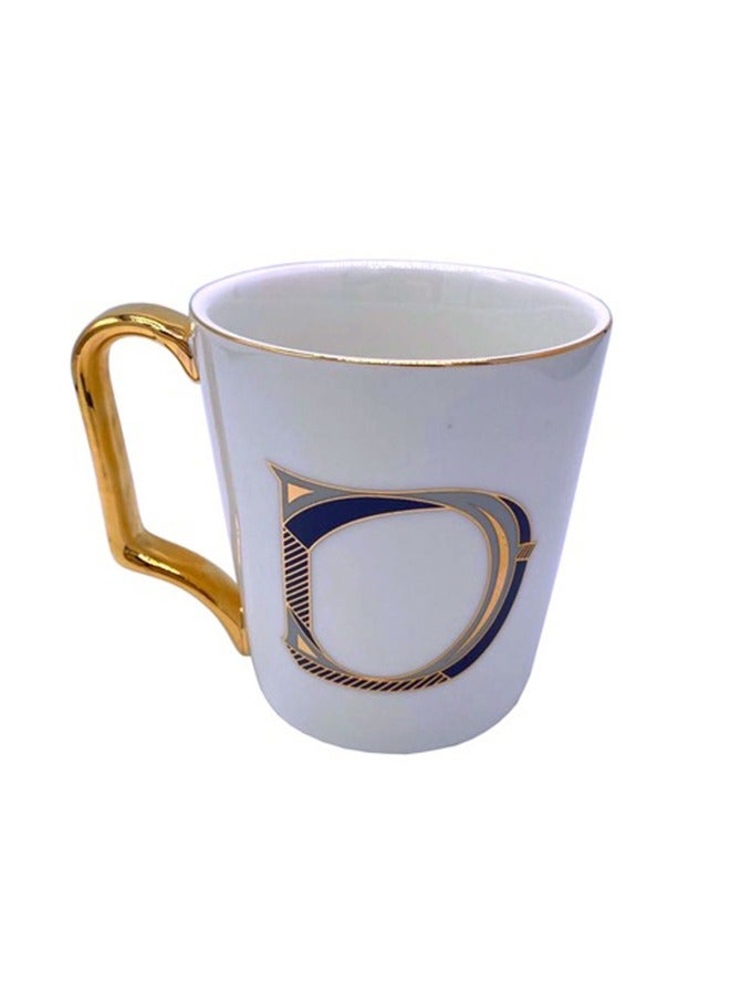 Ceramic Coffee Mug Printed Porcelain Mug Cup with Gold Handle - Image 2