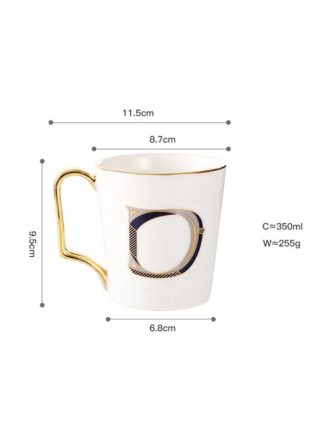 Ceramic Coffee Mug Printed Porcelain Mug Cup with Gold Handle - Image 4