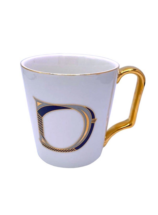 Ceramic Coffee Mug Printed Porcelain Mug Cup with Gold Handle - Image 1