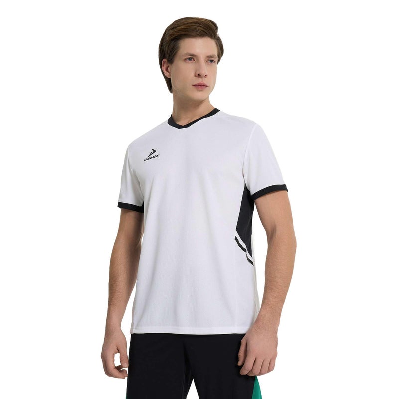 Demix Men's 2-Pack Pace Jsy T-Shirts – White Lightweight Athletic Tops with MOVI Wick Moisture-Wicking Fabric, Microperforated Breathable Design & Comfortable Fit for High-Intensity Workouts - Image 3