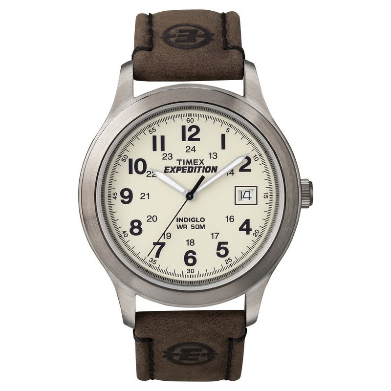 Timex Men's T49870 Expedition Metal Field Brown Leather Strap Watch - Image 1