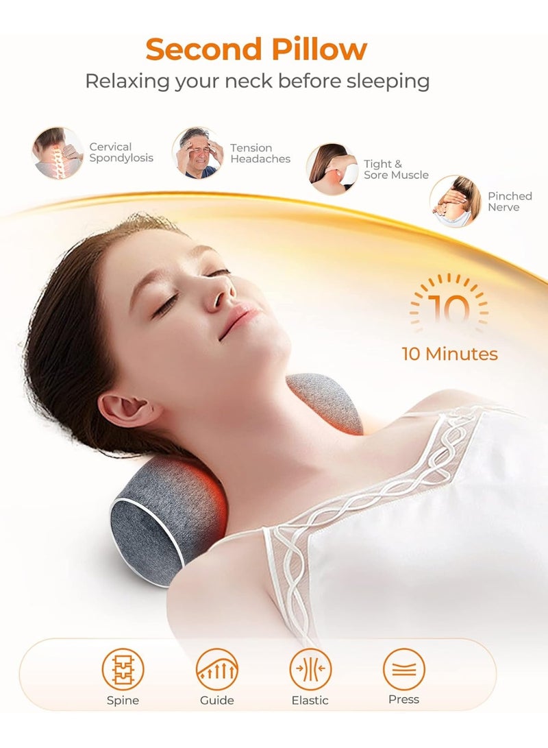 كيلا جهاز تمديد الرقبة، جهاز شد الرقبة العنقية، مصحح حدبة الرقبة مع تدفئة الجرافين، جهاز استرخاء الرقبة والكتفين لتخفيف آلام الرقبة المفصلية الفكيّة، استرخاء العضلات، استقامة العمود الفقري، هدايا للاسترخاء في السرير - Image 3