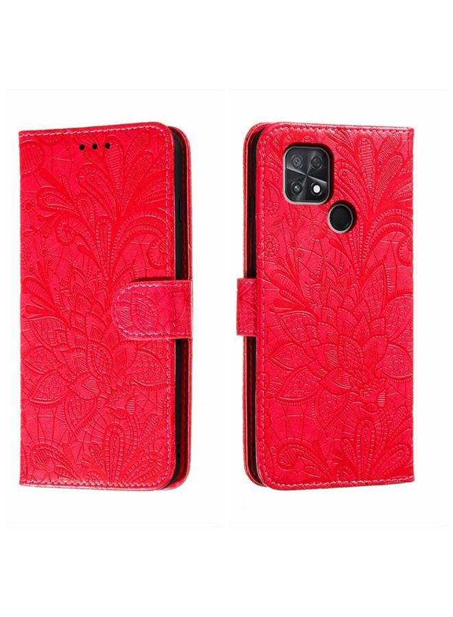 Case For Xiaomi Poco C40 Lace Flower Embossing Flip Leather Phone Case