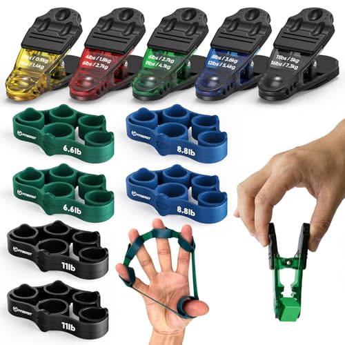 FitBeast Finger Exerciser Set, Pinch Clips & Finger Extension Bands for Hand Therapy, Grip Strength, Dexterity & Hand Rehab - Image 1