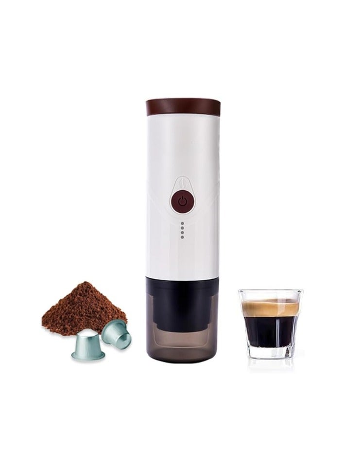Portable Espresso Coffee Machine Takeawake, Self-Heating, 20 Bars Pressure, 2 in 1 Compatible with Ground Coffee and NS Capsules, Premium Battery Capacity (Brown)  - Image 1